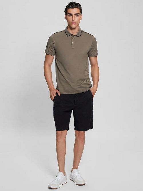 Guess Quattro G Tape Polo Bruin | GUESS-SN31309