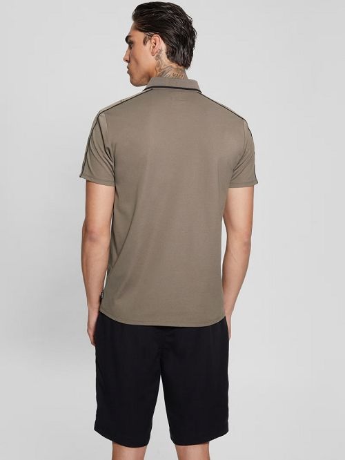 Guess Quattro G Tape Polo Bruin | GUESS-SN31309