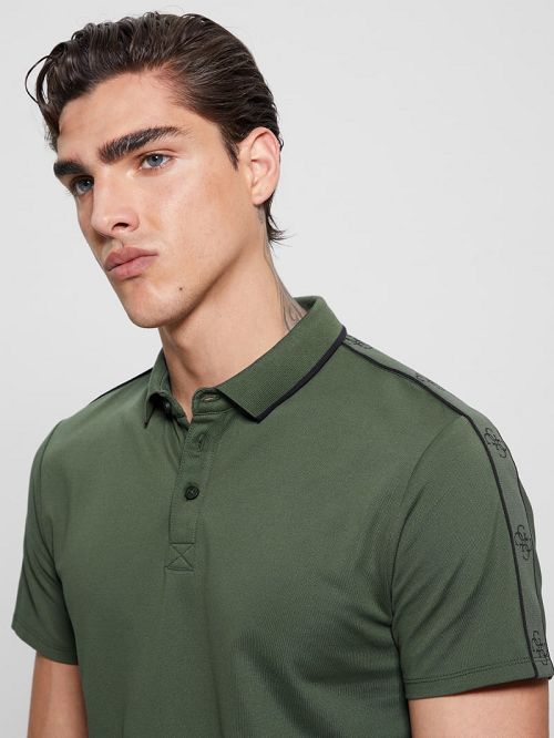 Guess Quattro G Tape Polo Groen | GUESS-SN31271