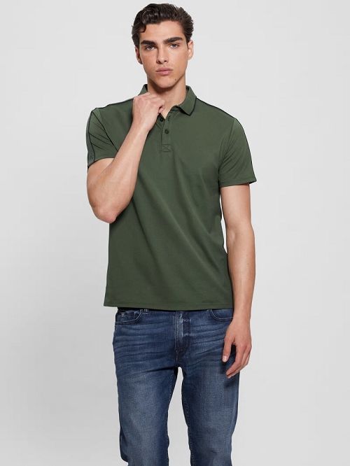 Guess Quattro G Tape Polo Groen | GUESS-SN31271