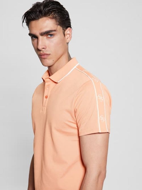Guess Quattro G Tape Polo Oranje | GUESS-SN31248