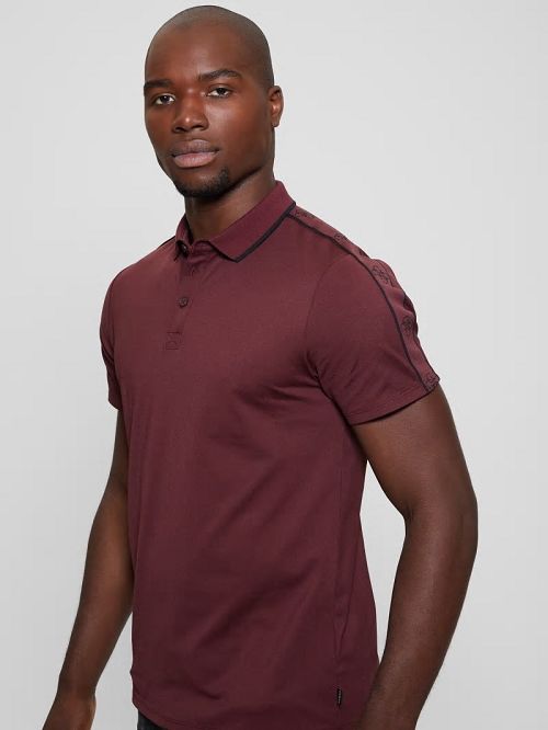 Guess Quattro G Tape Polo Rood | GUESS-SN31181