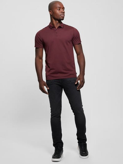 Guess Quattro G Tape Polo Rood | GUESS-SN31181