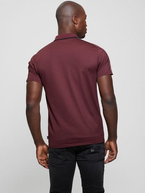 Guess Quattro G Tape Polo Rood | GUESS-SN31181