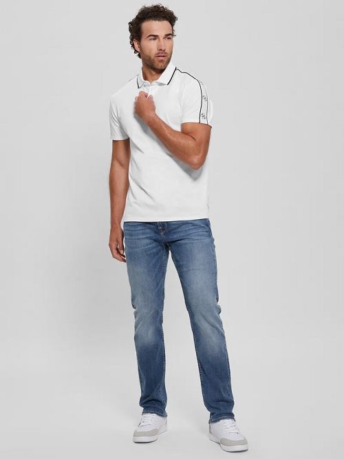 Guess Quattro G Tape Polo Wit | GUESS-SN31255