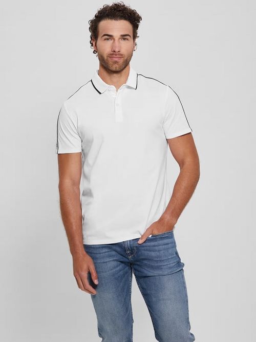 Guess Quattro G Tape Polo Wit | GUESS-SN31255