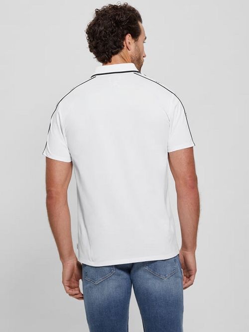 Guess Quattro G Tape Polo Wit | GUESS-SN31255