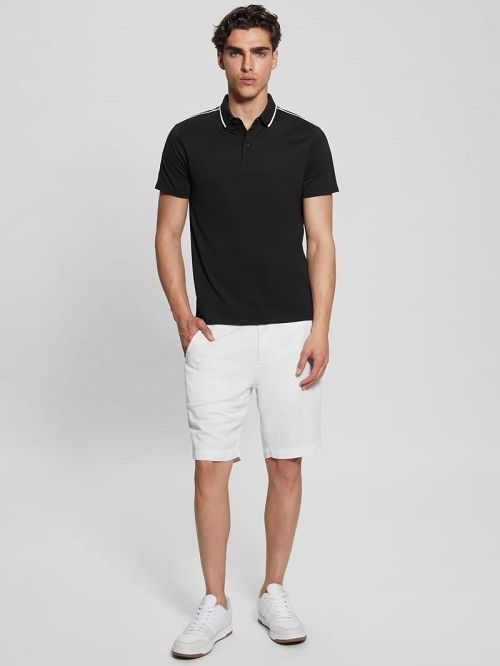 Guess Quattro G Tape Polo Zwart | GUESS-SN31329