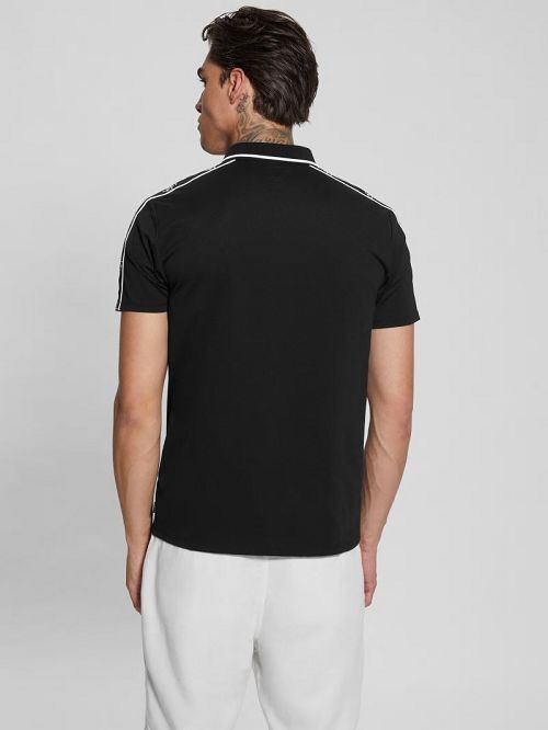 Guess Quattro G Tape Polo Zwart | GUESS-SN31329