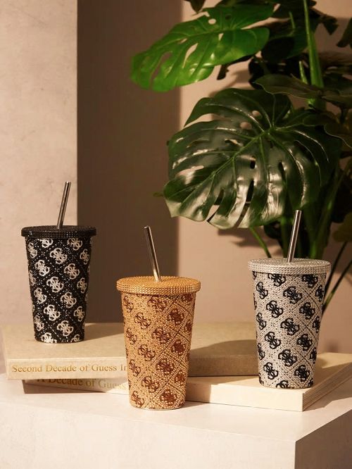 Guess Quattro G Tumbler Cup Zwart Wit | GUESS-SN30109