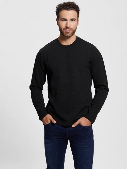 Guess Quattro Logo Sweater Zwart | GUESS-SN30899