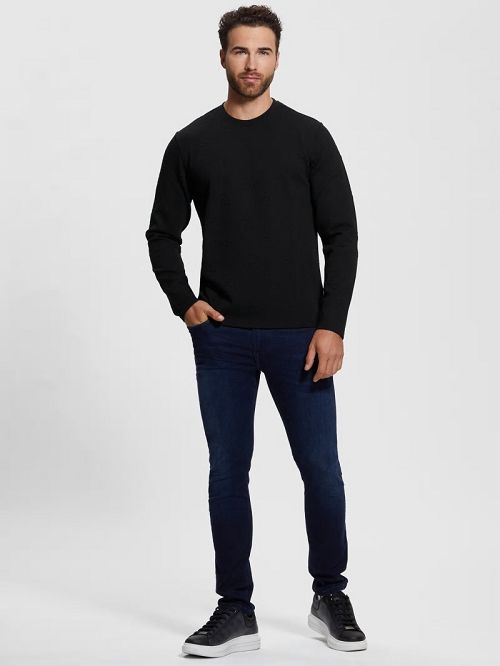 Guess Quattro Logo Sweater Zwart | GUESS-SN30899