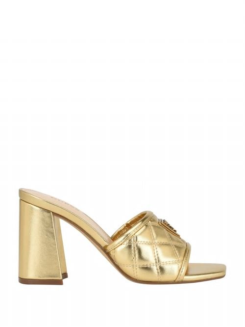 Guess Quilted Block Metallic Heels Goud | GUESS-SN29764