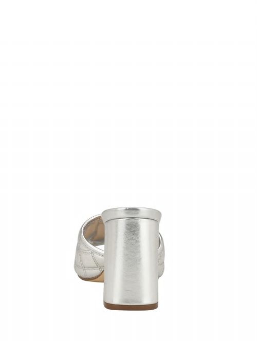 Guess Quilted Block Metallic Heels Zilver | GUESS-SN29653