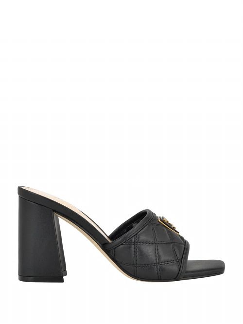 Guess Quilted Block Metallic Heels Zwart | GUESS-SN29636