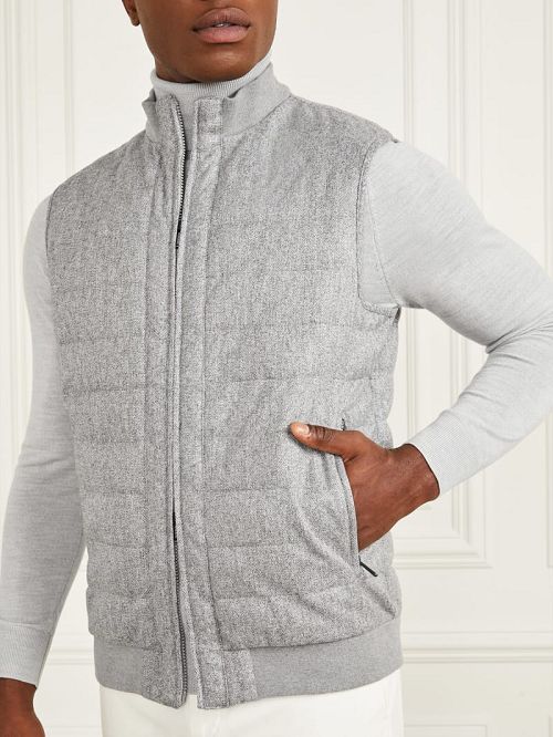 Guess Quilted Twill Vest Grijs | GUESS-SN30824