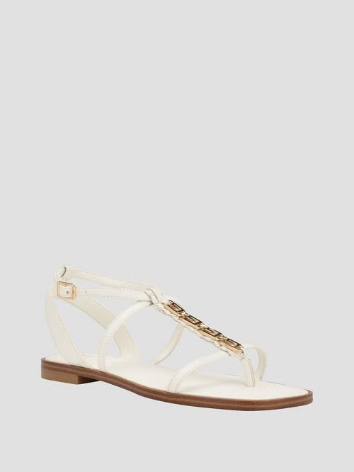 Guess Raima G-Link Chain Sandals Wit | GUESS-SN29610