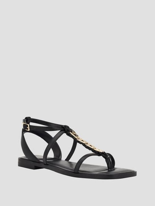 Guess Raima G-Link Chain Sandals Zwart | GUESS-SN29630