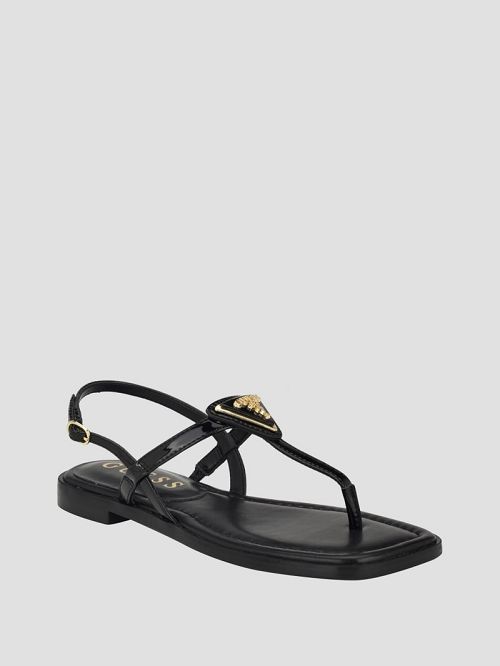 Guess Rainey T-Strap Sandals Zwart | GUESS-SN29662