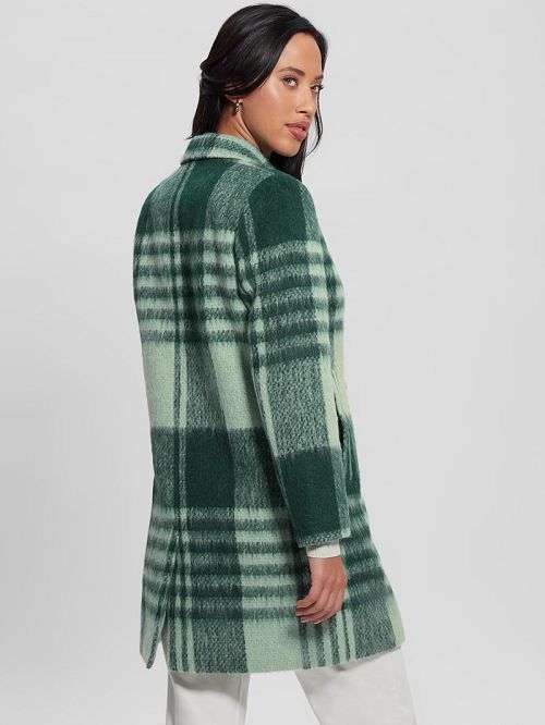 Guess Ramona Plaid Coat Groen | GUESS-SN27959