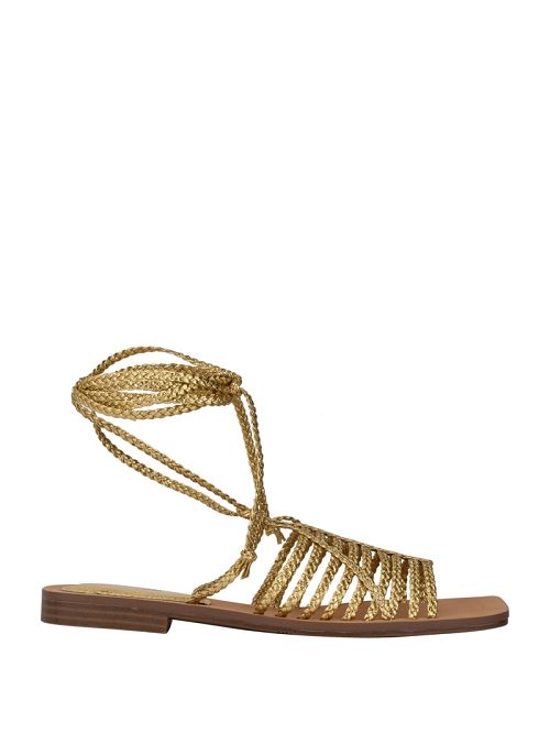 Guess Rayana Strappy Lace-Up Sandals Goud | GUESS-SN29581