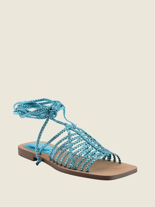 Guess Rayana Strappy Lace-Up Sandals Groen | GUESS-SN29686