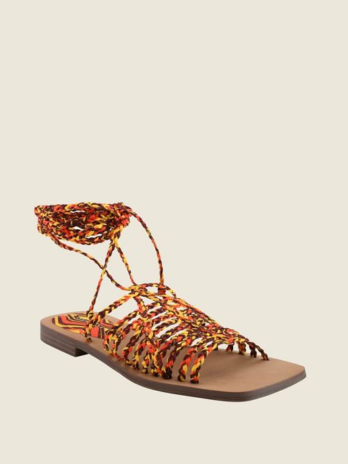 Guess Rayana Strappy Lace-Up Sandals Oranje | GUESS-SN29651