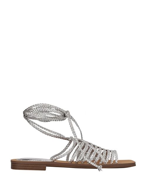 Guess Rayana Strappy Lace-Up Sandals Zilver | GUESS-SN29622