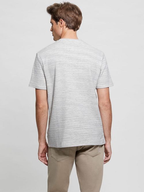 Guess Rayburn Stripe Tee Grijs | GUESS-SN30531