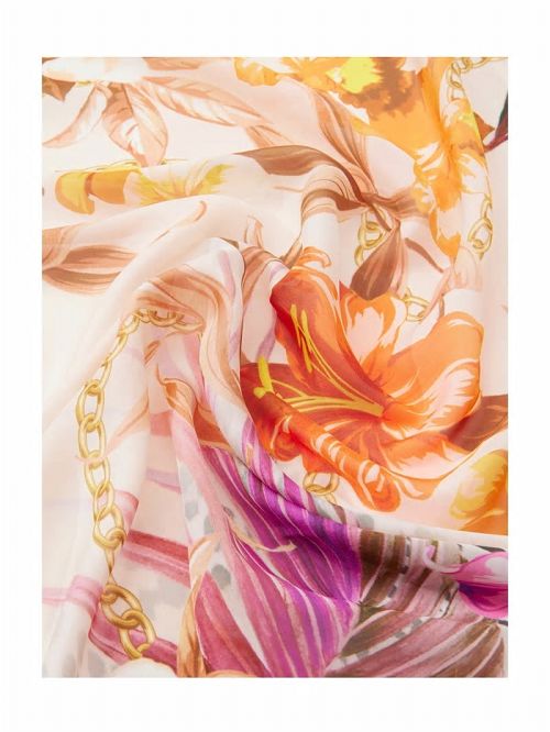 Guess Rebecca Printed Square Scarf Zwart | GUESS-SN30198