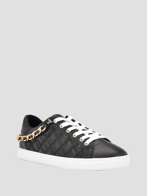 Guess Reney Chain Quilted Sneakers Zwart | GUESS-SN29495