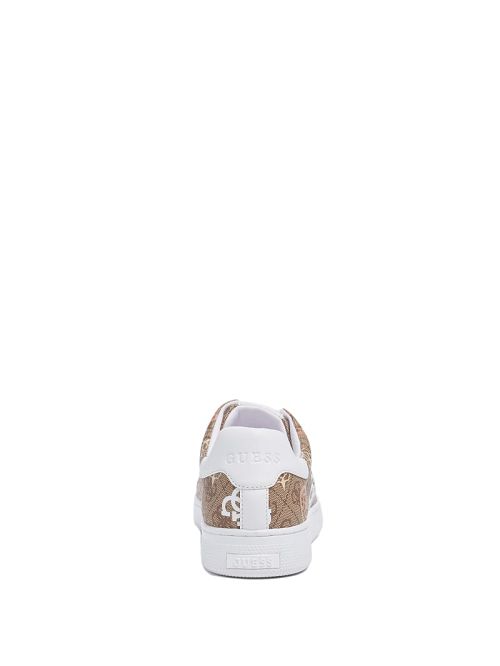 Guess Renzy Debossed Logo Low-Top Sneakers Beige | GUESS-SN29492