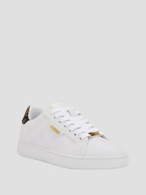 Guess Renzy Debossed Logo Low-Top Sneakers Wit | GUESS-SN29496