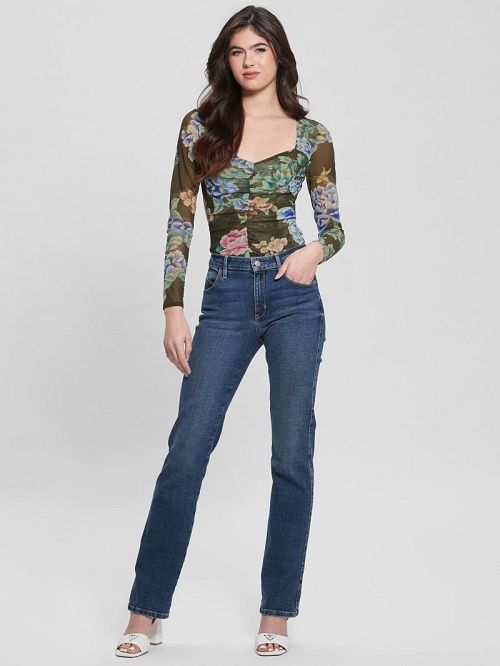 Guess Reyla Mesh Top Groen | GUESS-SN27125