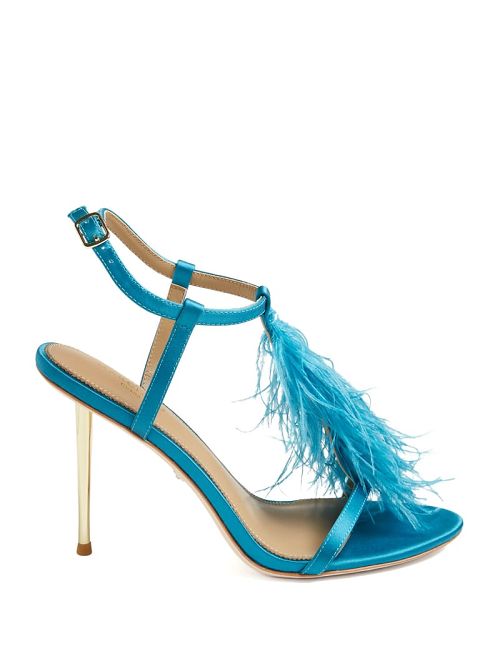 Guess Reyon Feather Satin Heel Blauw | GUESS-SN29832