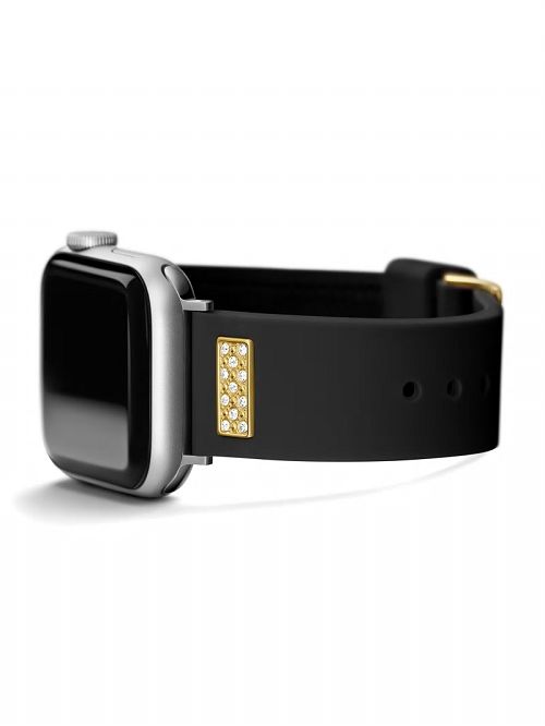 Guess Rhinestone Black Silicone 38-40 mm Band for Apple Watch® Zwart | GUESS-SN29995