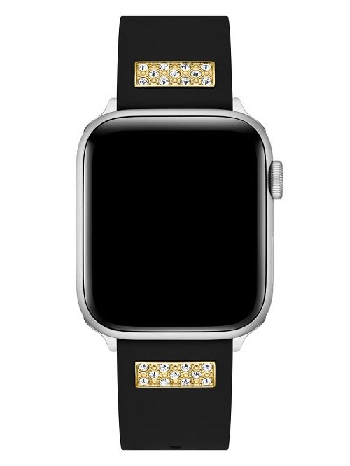 Guess Rhinestone Black Silicone 42-45 mm Band for Apple Watch® Zwart | GUESS-SN31648