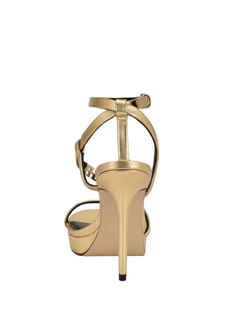 Guess Rhinestone Chain Logo Platform Heels Goud | GUESS-SN29863