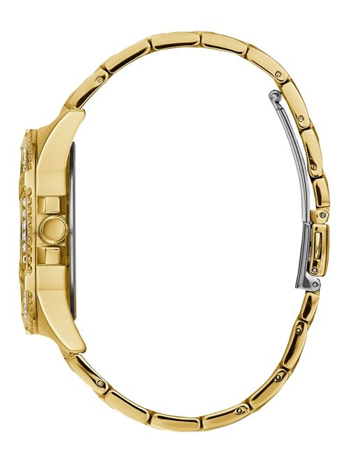 Guess Rhinestone Gold-Tone Multifunction Watch Goud | GUESS-SN30010