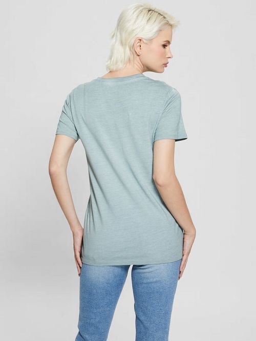 Guess Rhinestone Grapevine Tee Groen | GUESS-SN27053