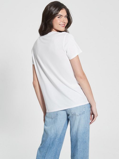 Guess Rhinestone Grapevine Tee Wit | GUESS-SN27067