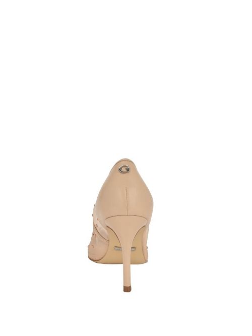 Guess Rhinestone Mesh Pumps Beige | GUESS-SN29866