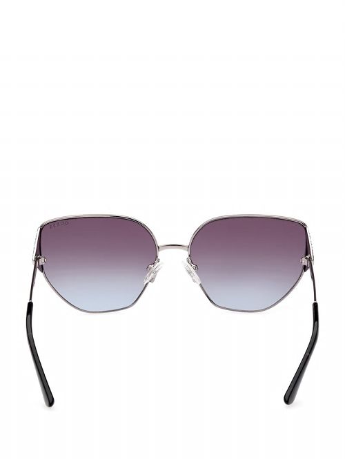 Guess Rhinestone Metal Cat-Eye Sunglasses Zilver | GUESS-SN30055
