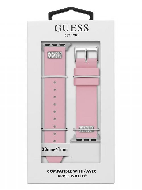 Guess Rhinestone Pink Silicone 38-41 mm Band for Apple Watch® Roze | GUESS-SN31755