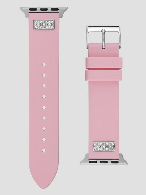 Guess Rhinestone Pink Silicone 38-41 mm Band for Apple Watch® Roze | GUESS-SN31755