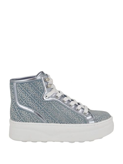 Guess Rhinestone Quattro G High-Top Sneakers Blauw | GUESS-SN29560