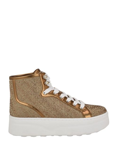 Guess Rhinestone Quattro G High-Top Sneakers Bruin | GUESS-SN29572
