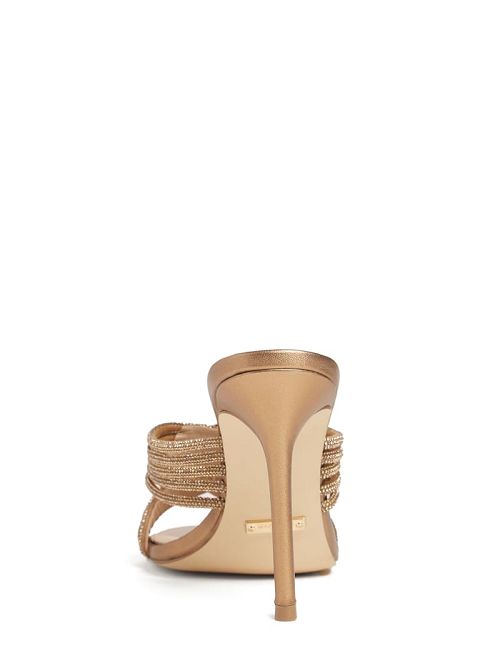 Guess Rhinestone Strappy Heel Beige | GUESS-SN29741