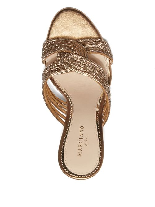 Guess Rhinestone Strappy Heel Beige | GUESS-SN29741