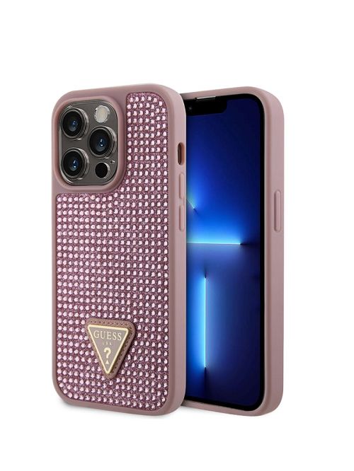 Guess Rhinestone iPhone 14 Pro Case Roze | GUESS-SN31764
